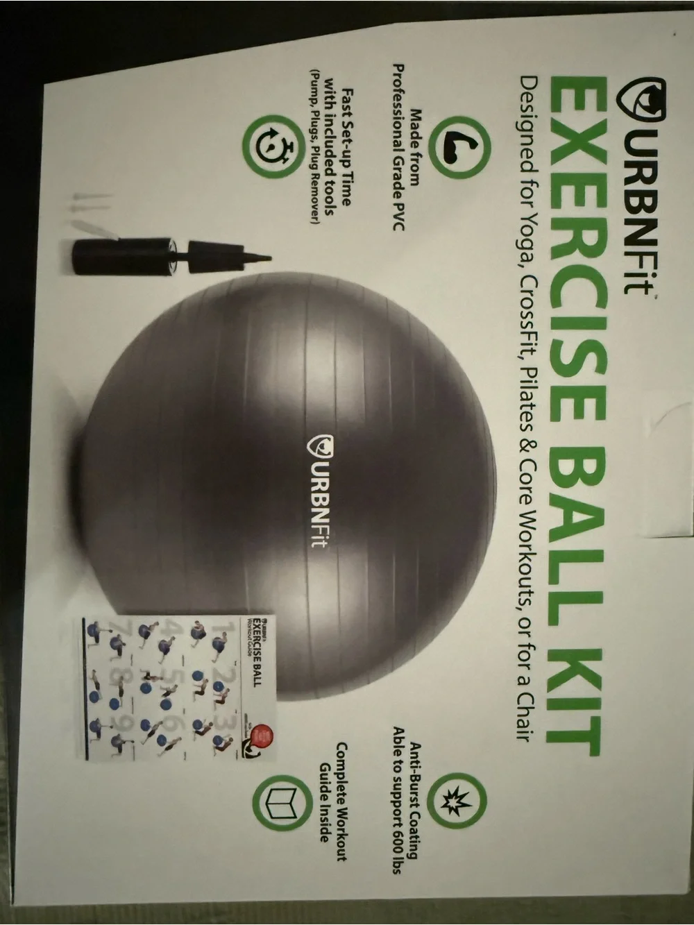 URBNFit Exercise Ball - Purple/Blue - Picture 2 of 2